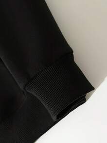 Sports Suit Men's Casual Loose Hooded Sweater Trousers In Autumn And Winter Two-Piece Suit - 黑色 - 查看 3