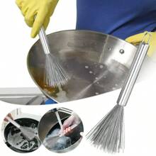 1 pieza Cepillo de limpieza multiusos de mango largo, de acero inoxidable, plumero flexible para ventiladores de techo, de escritorio y de pie, herramienta eficiente de eliminación de polvo para el hogar y la oficina, durable y lavable, cepillo de limpieza de ventiladores que llega a espacios estrechos para una limpieza exhaustiva, mantiene los ventiladores libres de polvo y mejora la calidad del aire.