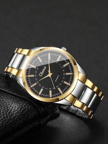 2pcs Classic Elegant Minimalist Scale Dial Quartz Wristwatches, Fashion Couple Watches, No Watch Box Included
