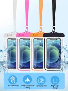 4PCS Universal Waterproof Phone Bag, Light Waterproof Phone Bag, Waterproof Phone Case Compatible With IPhone 16 15 14 13 13 12 11Pro Max XS Plus ,Compatible With Samsung Galaxy S22 S23 Phone, Suitable For Swimming Pool/Beach/Surf/Diving, Beach Essentials, Beach Accessories, Pool Float - Multicolor - View 2