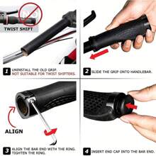 Set de 2 empuñaduras de goma con doble cerradura de aleación de aluminio, adecuadas para bicicletas de montaña, BMX, descenso, bicicletas plegables y de ciudad, y scooters