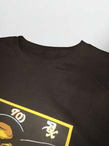 playera oversize negra de  hip hop - Negro - Ver 5