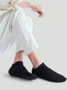 5/10/20 Pairs Men's Solid Color Breathable Casual Ankle Socks, For Gym