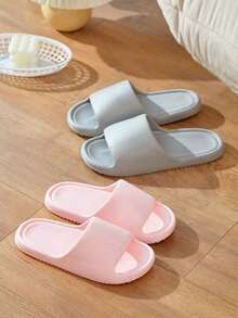 1双超柔软EVA室内防滑拖鞋，浴室易清洁加厚减震家居拖鞋，静音情侣拖鞋，适合家用 - 白色 - 查看 6