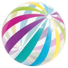 1 Pc Polka Dot Inflatable Beach Ball, Colorful Striped PVC Water Play Ball, Outdoor Pool Party Beach Decor - Multicolor - View 5