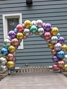 5-Inch/10 Inch Colorful Party Balloons, Chrome Plated Metal Helium Balloons, Suitable For Birthday Party Decoration And Arch Decoration Weddings And Birthdays - Multicolor - View 6