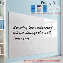 1pc PET Whiteboard, Removable & Scratch-Resistant, Suitable For Company Office, Meeting, Chart, Data Display, Home Doodle, Classroom Teaching, Art Exhibition, Comes With 5pcs Whiteboard Markers And An Eraser, Available In Multiple Sizes