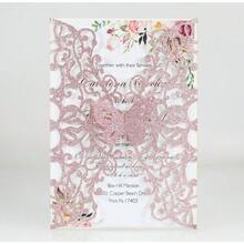 10 tấm thiệp mời hình bướm cổ điển, thiệp mời đám cưới, thiệp chúc mừng lễ hội, thiệp giấy kim tuyến vàng, dùng trang trí tiệc cưới, sinh nhật lần thứ 15, lễ rửa tội, tiệc cô dâu. - 10 cái - Xem 10