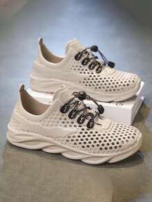 New Perforated Sandals For Men, Summer Non-Slip Breathable Outdoor Wear, Thick Sole Beach Slippers