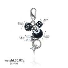 1pc Unisex Fashion Lucky Dice Keychain, New Style Cool Multifaceted Dice Pool Ball Phone Case Bag Car Key Chain Pendant Suitable For Backpacks, Cars, Rooms Car Accessories Bag Charm School Star Cute Goth Y2k - Black - View 13