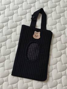 1 件装卡通婴儿推车悬挂式纸巾架，后座纸巾盒盖，带隐藏式按钮 - 黑色 - 查看 6