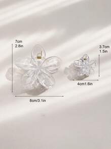 3-teiliges Set Haarclips mit klaren Vinyl Blumen Schnappverschluss, dekorative Haraccessoires für Strandausflüge, Frühlings-/Sommer-Haarklammern, Haarspangen, Haargreifer, Haarklammern