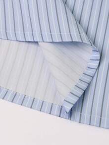 Women Blouse Shirt Top Collegiate Style Slim Fit Loose Regular Striped Casual Wear - Multicolor - View 5