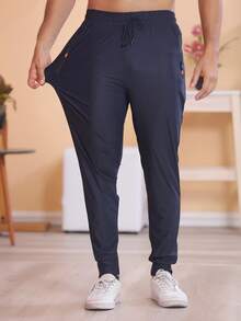 Seller Recommendation/Imported Quick-Drying Fabric/Quick-Drying Pants/Zipper Pocket/Metal Waist/Sports/Leisure - 藏蓝色 - 查看 1