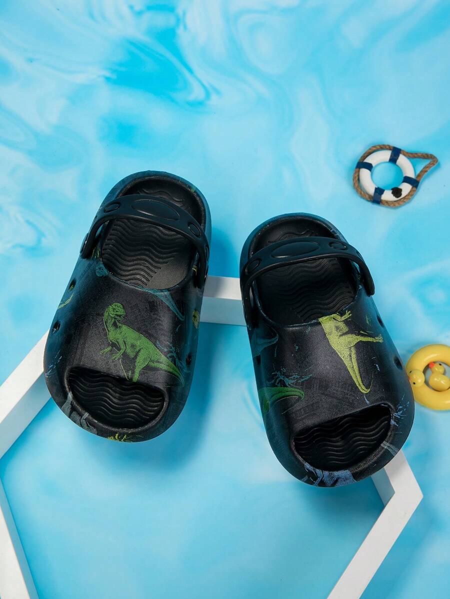 1 par de zapatillas de espuma cómodas y ligeras con diseño de dibujos animados, adecuadas para el verano, para niños