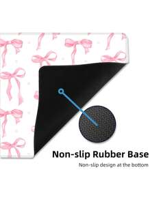 Queen Pink Bow Mouse Pad Kawaii Mouse Pad Academic Fashion Computer Desk Pad Is Suitable For Laptop Non-Slip Rubber Base Pad Office Accessories Decorative Edge Lock Edge Desk Pad
