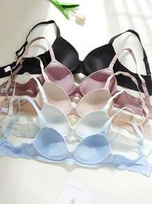 5PCS/Set Women's Seamless Lace Push Up Lingerie Bras