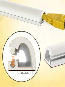 1~3m Side Open One Cord Hider For Wall Mounted Tv,Extension Cable Cover To Hide Conceal Cords Along Wall,Wire Raceway Management Cable Concealer Channel,Electric Cord Organizer Wiremold,White Cable Protector, Charger Protector