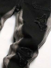 Teenage Boys' Creative Front Pocket Jeans - Black - View 4