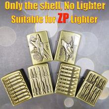 (Solo funda separada, no se incluye el encendedor) Funda protectora retro para encendedor de queroseno a prueba de golpes con patrón en 3D de avión y misil, adecuada para el encendedor ZP - 1 proyectil de misil de avión al azar (sin encendedor) - Ver 3