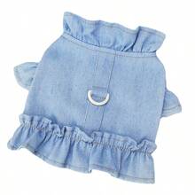 Dog Denim Vest Harness Pet Dress Chest For Small Dogs Accessories Puppy Item Chihuahua York Walking Outdoor Cat Pets Product - Blue - View 10