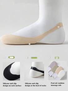 1/3 Pairs Of Invisible Socks That Do Not Show Up In Spring And Summer, Suitable For Women's Boat Socks With High Heels. Socks For Air Cushion Massage