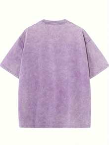 Men's Vintage-Inspired "BILLIONaire Boys Club" Graphic Tee - Thick, Soft 100% Cotton, Pink With Colorful Print, Round Neck Short Sleeve T-Shirt For Summer Streetwear - Màu tím  Violet - Xem 2