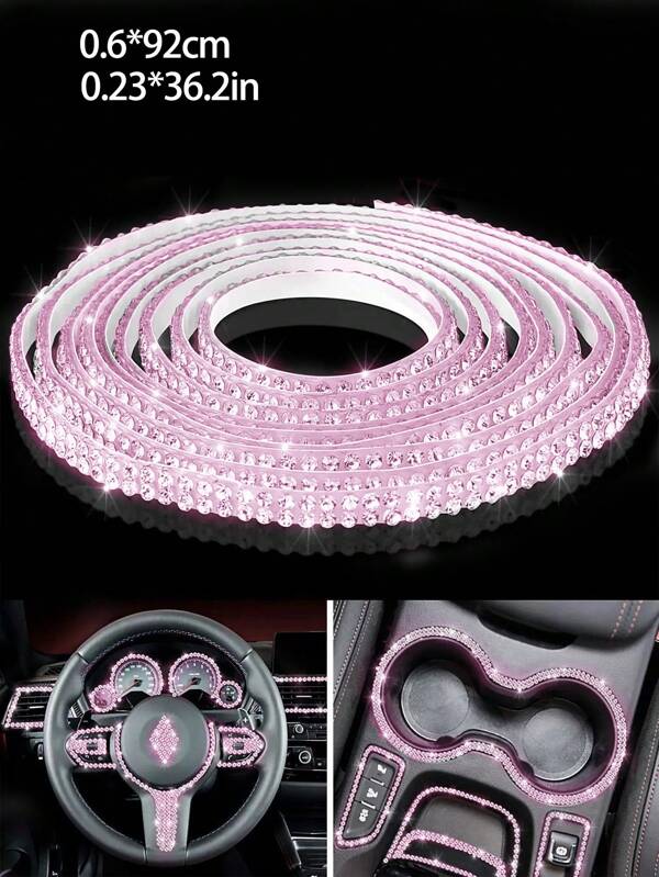 1pc Automotive Diamond Inlaid Decorative Strip DIY 1pc