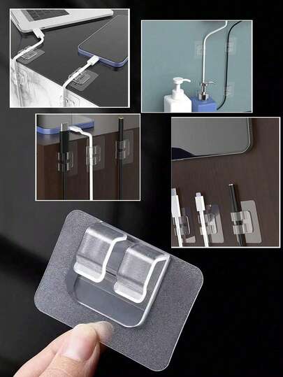 10/30/50 قطعة من خطافات أضواء الخيط الخارجية - خطافات لاصقة قوية للجدران والمطبخ والحمام، شفافة بدون ثقب وبدون أضرار، مقاومة للماء، مناسبة للديكور الداخلي والخارجي، قابلة للاستخدام في تركيب أضواء الحديقة في مناسبات مثل هالوين وعيد الميلاد ورأس السنة