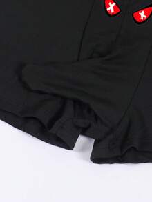 Men's Black Elastic Sexy Eye Print Pattern Boxer Briefs, Stretchy Everyday Loose Pouch Underwear - Black - View 6