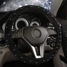 Women's Luxury Rhinestone Studded 15 Inch Car Steering Wheel Cover, All Season Fashion & Elegant, Non-Slip, Breathable, Wear-Resistant, Sparkling Rhinestone Design (Pink) - Pink - View 5