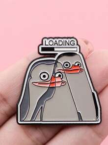 1 件装企鹅“装货”珐琅别针儿童胸针翻领别针背包上的动物徽章服装配饰趣味珠宝礼物 - 彩色 - 查看 7