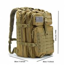 50L Large Tactical Backpack For Men | Outdoor MOLLE 3-Day Survival Backpack | Camping Gear Backpack | Hiking Backpack - Khaki - View 7