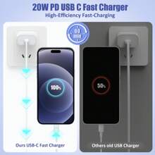 6.6FT Long Lightning Charging Cable, Fast Charging Compatible With IPhone 14, 13, 12