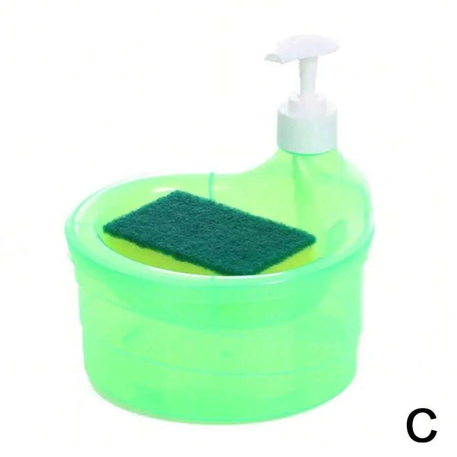 Soap DispenserCreative Kitchen Dishwashing Liquid Dispenser Kitchen Dish Soap Dispenser With Sponge Liquid Pump Soap Container - Verde - Ver 1