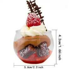 20/10pcs Pack, Mini Sphere Shaped Dessert Cups, Suitable For Ice Cream, Mousse, Appetizers, Parties And Events