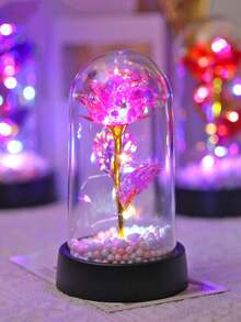 1 pièce Rose artificielle dorée (avec perles en mousse) Veilleuse, Décoration de maison, Convient pour la décoration de mariage, la décoration de fête, la décoration d'anniversaire, cadeau d'anniversaire, cadeau de fête des mères (multicolore), décoration de mariage, décoration d'anniversaire, décoration de veilleuse - Fleurs en feuille d'or - Voir 7