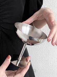 1pc Stainless Steel Ice Cream Cup, Sundae Cup, Dessert Bowl, Dates Snack Cup, Fruit Salad Bowl,Stainless Steel Dessert Cup, Ice Cream Cup, Dessert Bowl, Yogurt Snack Candy Cups, Salad Fruit Pudding Bowls, For Party/Holiday/Festival/Family Gathering