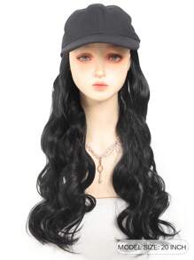 Long Wavy Synthetic Baseball Cap Hair Wig For Girl Hair Wig Naturally Connect Ha Twigs Adjustable