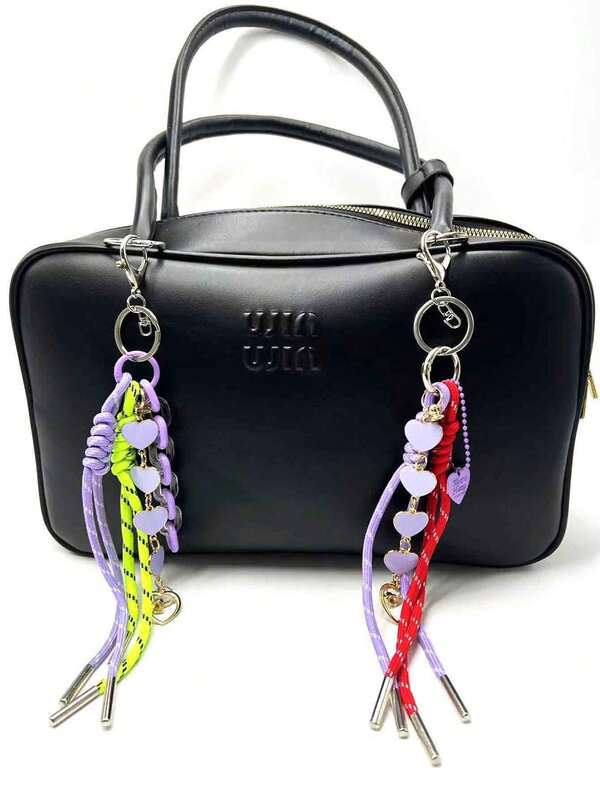 قلب مصنوع من حبل محاك باليد مع سلسلة،إكسسوار أنيق للحقيبة، اكسسوارات شاطئية كروشيه عصرية، زهرة مارغريت