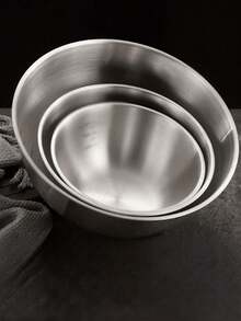 1 Pc 11-Inch Stainless Steel Whisk - Hand-Held, Manual Mixer For Eggs And Cream, Food Safe, Suitable For Indoor/Outdoor Baking. 1 Pc Stainless Steel Bowl, Gold/Silver, Kitchen Use, Suitable For Washing Fruits & Vegetables, Serving Food, Preparing Salads And More, Rounded Flat Bottom - Multicolor - View 11