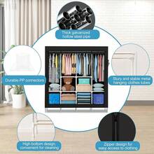 170*170 Closet Armable Ropero Rack Guardaropa Recamara Organizacion - Marrón - Ver 4