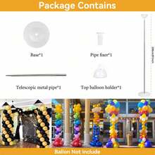 1/2/4 Set Balloon Column Stand Kit ,81 Inch Height Adjustable Splicing Metal Balloon Stand Tower Pillar With Base,Reusable Balloon Arch Stand Holder Kits For Floor,Birthday,Wedding,Party Decoration
