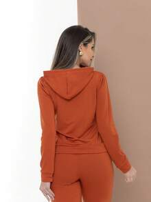 Casual Sweatshirt Set Of Blouse And Pants C3111 - 亮橙色 - 查看 6
