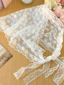 1 Stück Damen Blumen Spitze Saum Dreieckstuch Haarschmuck, süßer romantischer minimalistischer Stil, geeignet für täglich, Reise, Party, Fototragen als Stirnband, Turban Stirnband, Schweißband