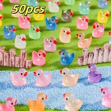 50-Pack Resin Luminous Lizards - Mini Glow-In-The-Dark Garden Statues, DIY Micro Landscape Crafts, Animal Figurines For Plant Pots And Terrarium Decor (Random Color)