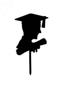 1pc Acrylic Sweet Dessert Baking Cake Topper Decoration For Graduation Summer Birthday Gifts Wedding Beach Back To School School Supplies Room Decor - Black - View 9