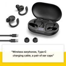LIFEBEE Kabellose Sport Ohrhörer mit Mikrofon und LED Ladeetui - Echter Stereo Sound und Ohrbügel Design für Laufen und Workouts