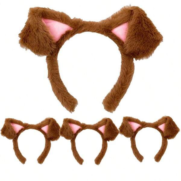 1pc Cartoon Pudding Dog Cute Dog Ear Headband For Women, Plush Polka Dot Dog Hair Accessories, Adorable Spotted Dog Cosplay Headpiece For Girls, Handmade Realistic Animal Ear Headband Hairband Diadema Hair Hoop