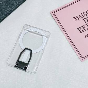 1 pièce Étui magnétique transparent avec porte-cartes et anneau pour doigt, compatible avec iPhone 16 MagSafe